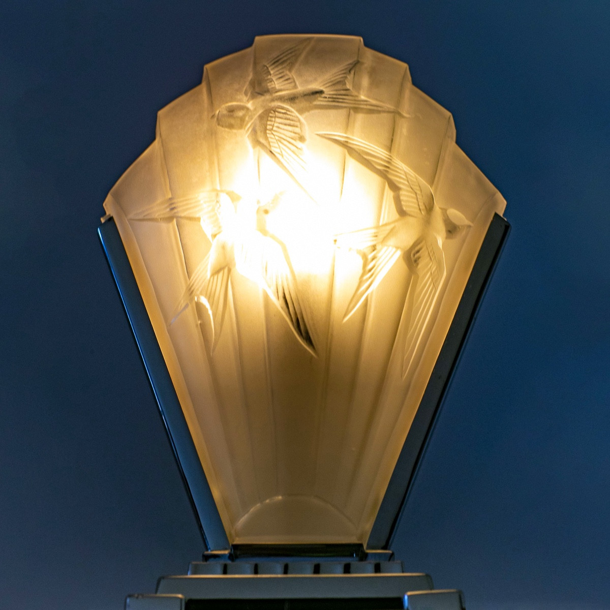 Lampe  Aux Oiseaux Par Sabino Paris 1878-1961 Art Deco 1930 Era Daum, Lalique, d'Avesn, Muller-photo-8