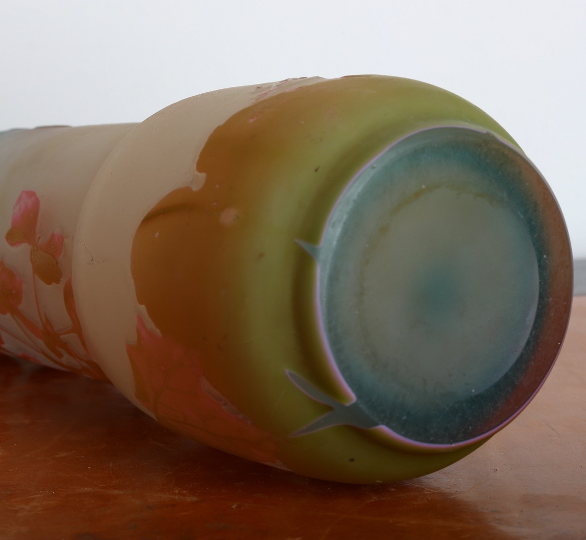 Vase floral rose et bleu Par Emile Gallé Circa 1900 Art Nouveau - Era Daum, Muller, Delatte-photo-8