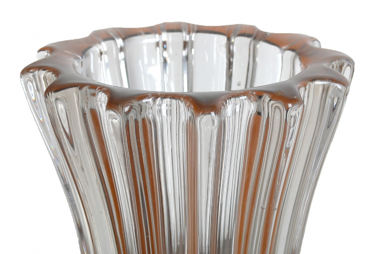 Vase Signed Pierre d'Avesn Art Deco Era Verlys, Lalique, Saint Louis, Schneider-photo-4