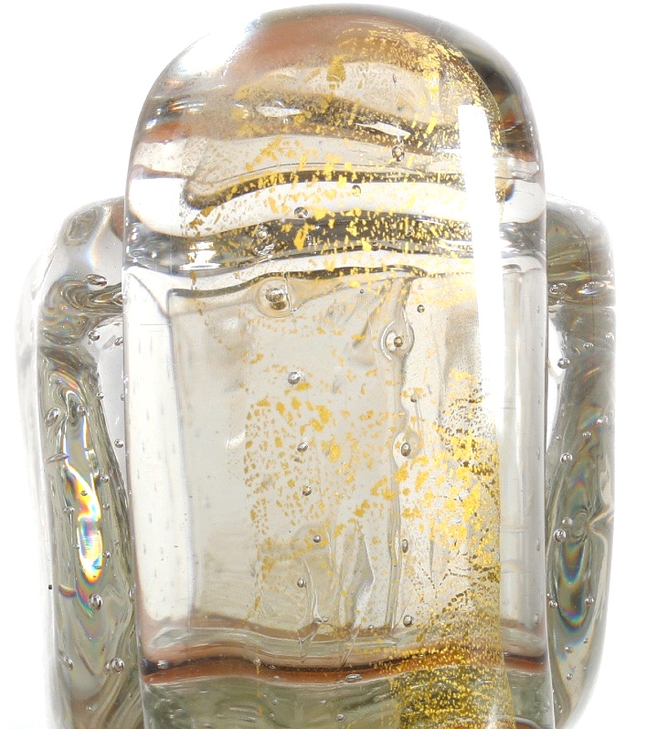 Coupe Inclusions d'or et bulles par Schneider - Era Gallé, Muller, Daum, Delatte-photo-3