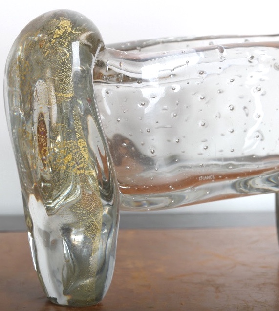 Coupe Inclusions d'or et bulles par Schneider - Era Gallé, Muller, Daum, Delatte-photo-6