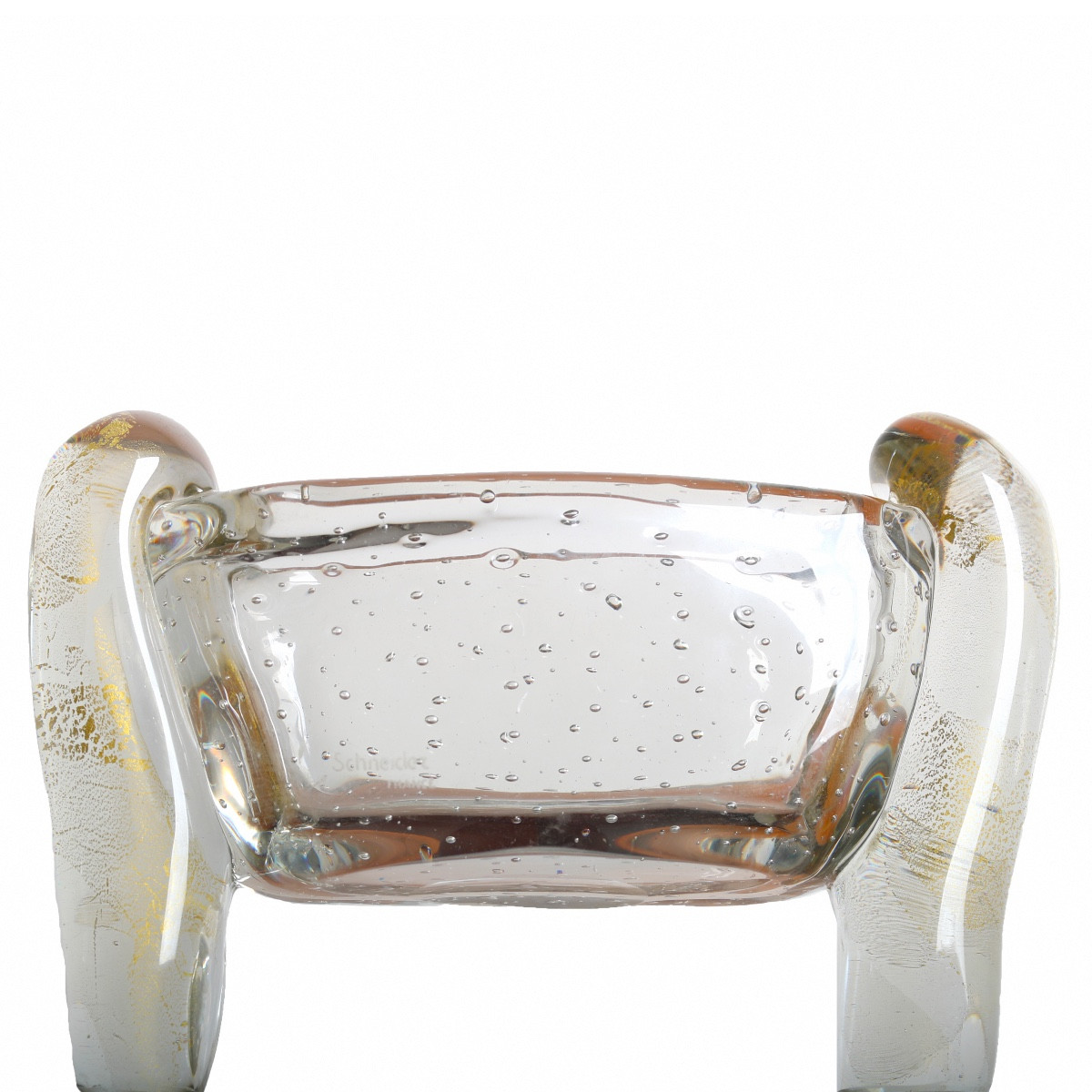 Coupe Inclusions d'or et bulles par Schneider - Era Gallé, Muller, Daum, Delatte