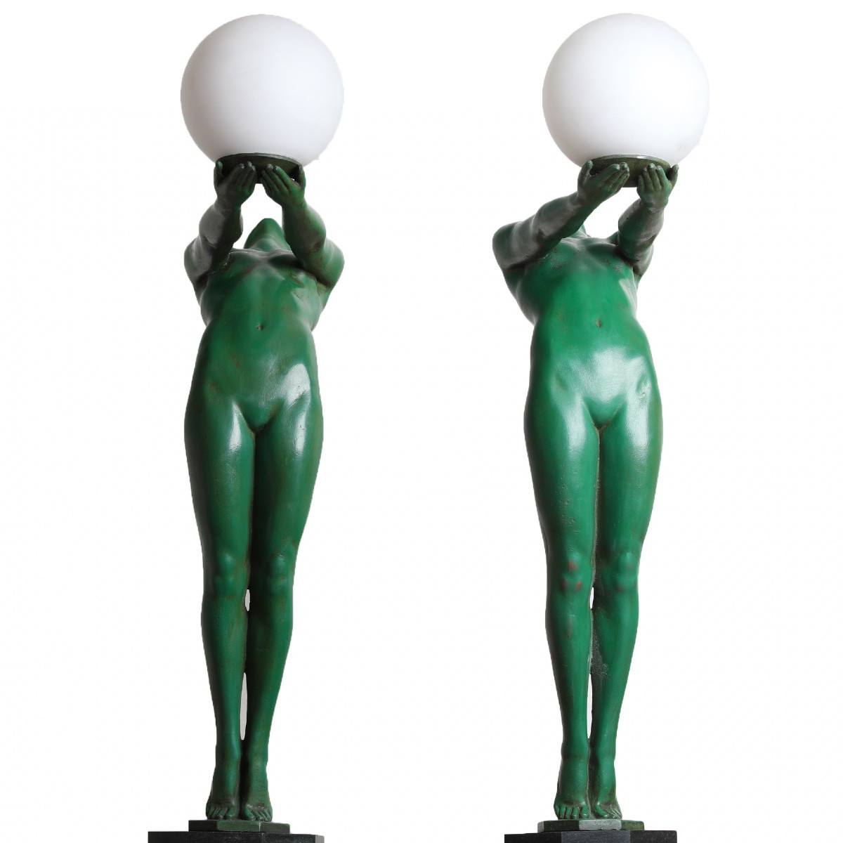 Pair Of Large Lumina 25,6" Lighting Lamp Sculptures By Le Verrier Era Fayral, Bouraine-photo-3