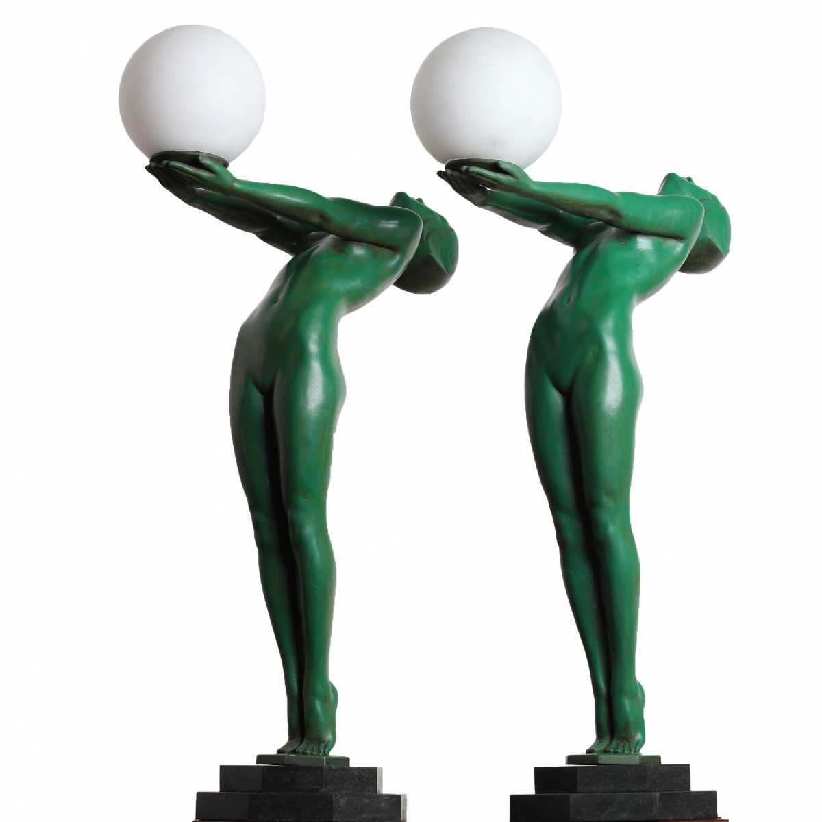Pair Of Large Lumina 25,6" Lighting Lamp Sculptures By Le Verrier Era Fayral, Bouraine-photo-4