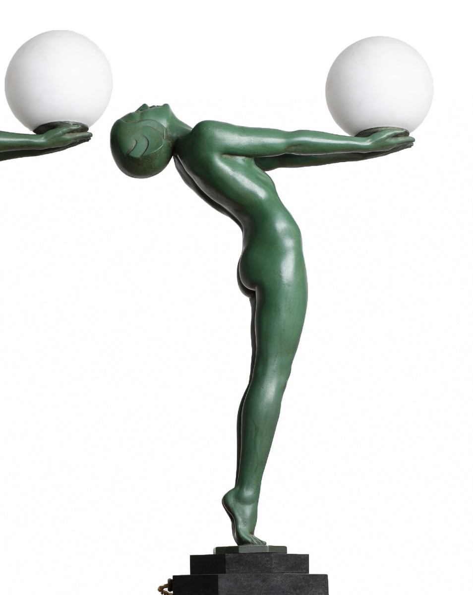 Pair Of Large Lumina 25,6" Lighting Lamp Sculptures By Le Verrier Era Fayral, Bouraine-photo-4
