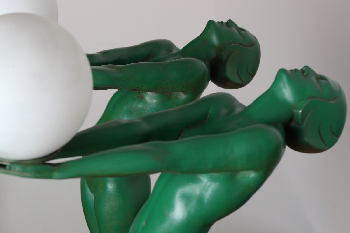 Pair Of Large Lumina 25,6" Lighting Lamp Sculptures By Le Verrier Era Fayral, Bouraine-photo-5