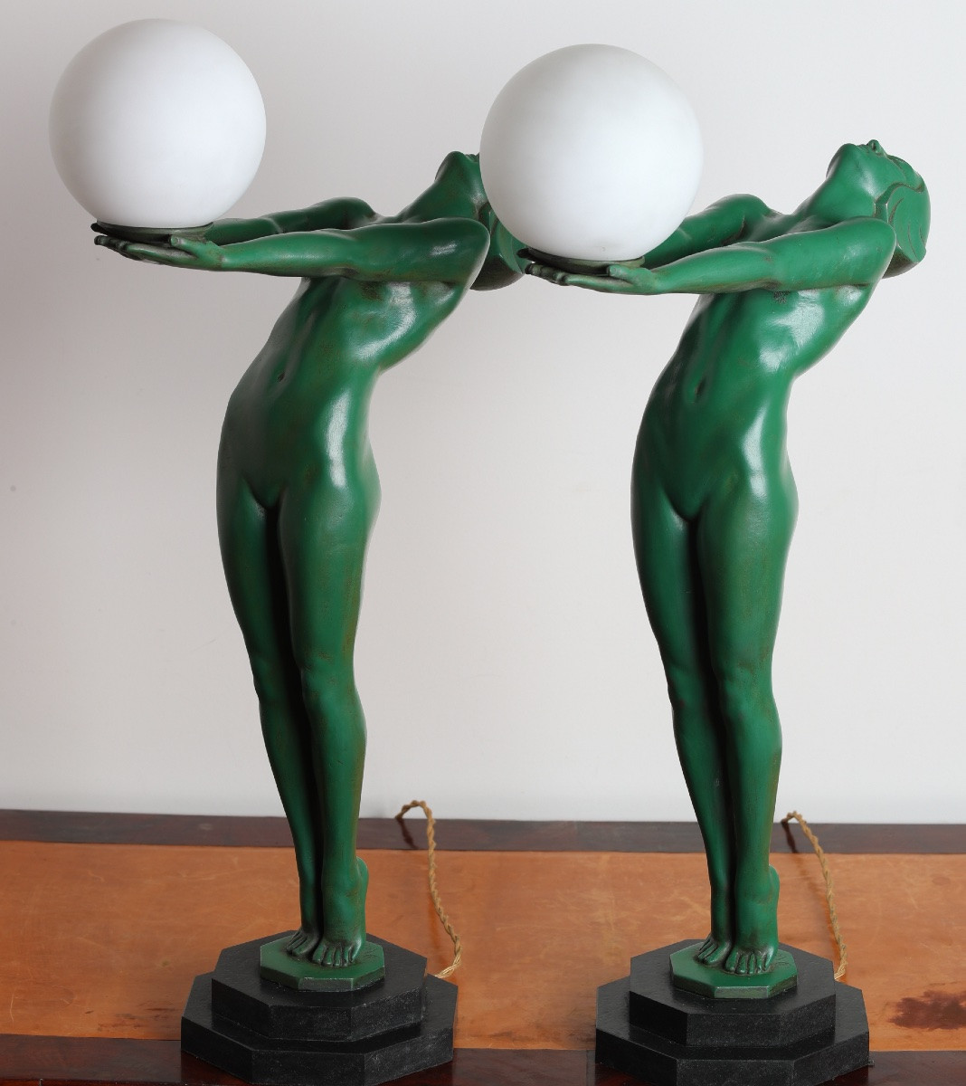 Pair Of Large Lumina 25,6" Lighting Lamp Sculptures By Le Verrier Era Fayral, Bouraine-photo-6
