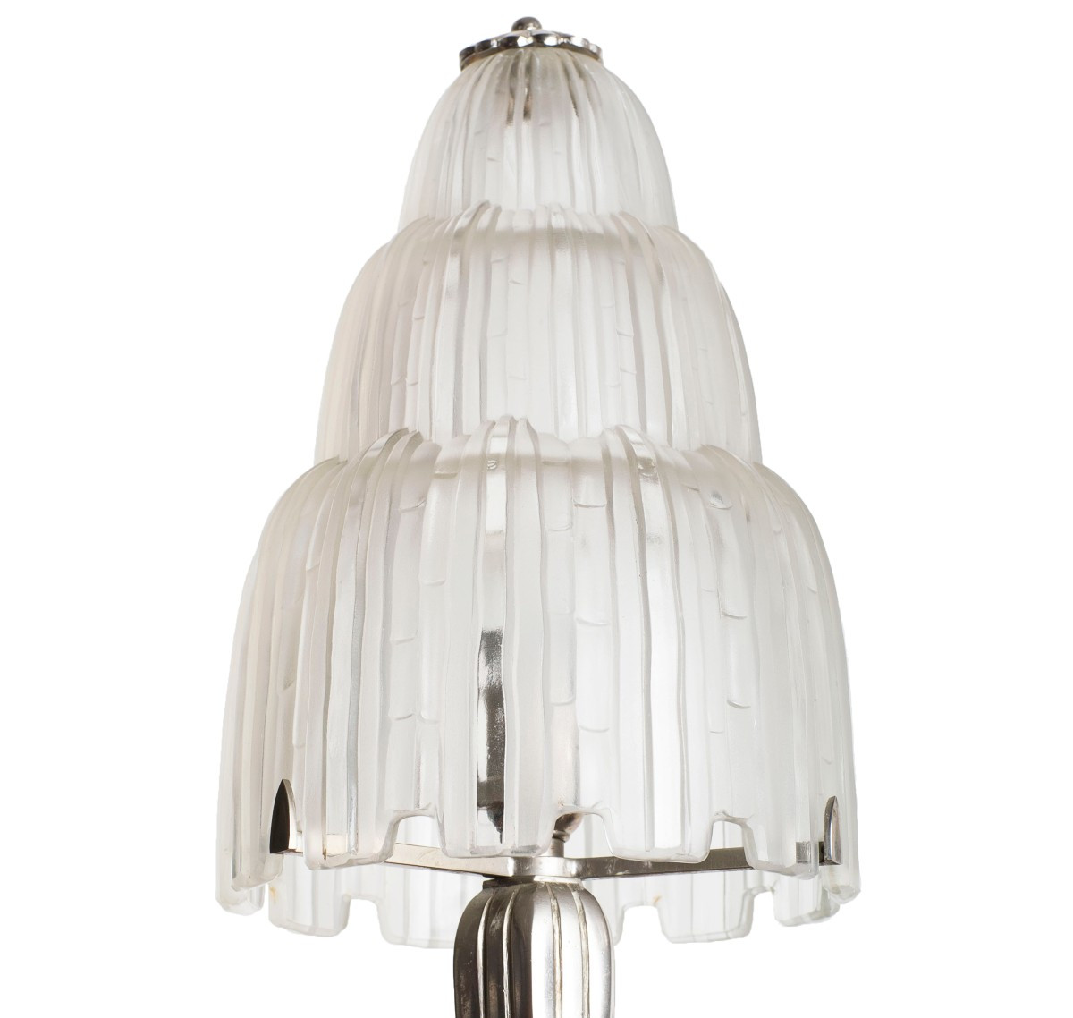 Marius Sabino Cascade Lamp Paris 1878-1961 - Art Deco 1930 Era Daum, Lalique, Delatte, Muller -photo-2