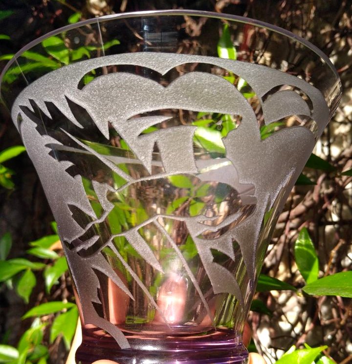 Vase Gazelle Art Deco 1930 Par Muller Frères Lunéville - Era Gallé, Daum, Delatte, Etling-photo-4