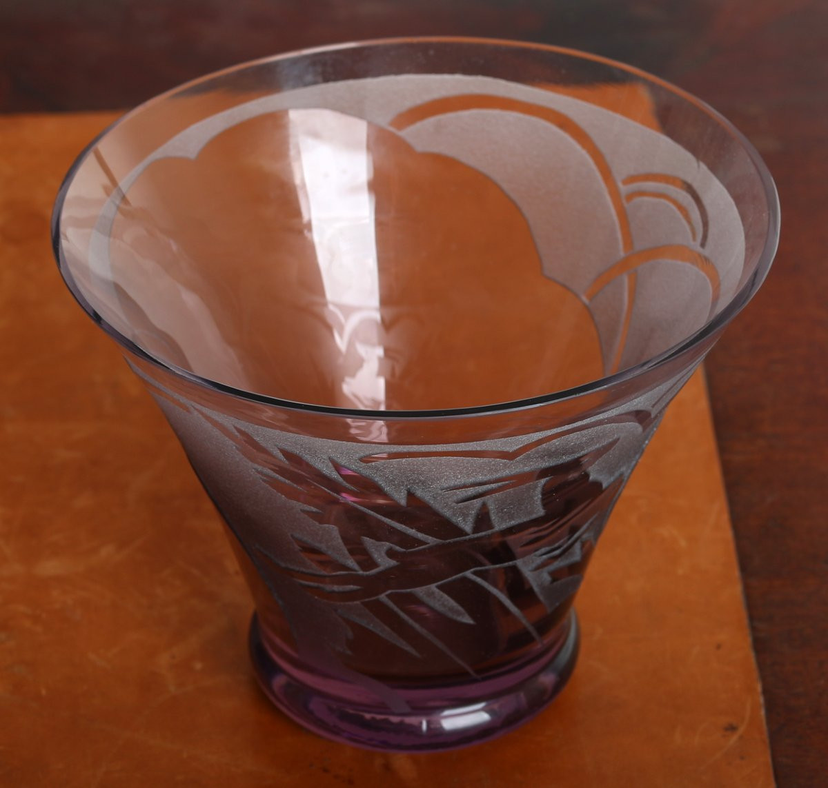 Vase Gazelle Art Deco 1930 Par Muller Frères Lunéville - Era Gallé, Daum, Delatte, Etling-photo-5