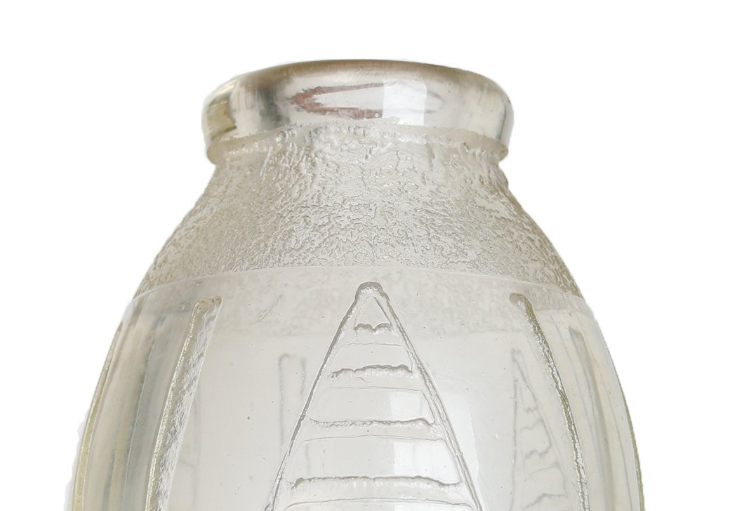 Geometric Vase By David Gueron Known As Degué Art Deco 1930 Era Daum, Muller, Delatte, Schneider-photo-8