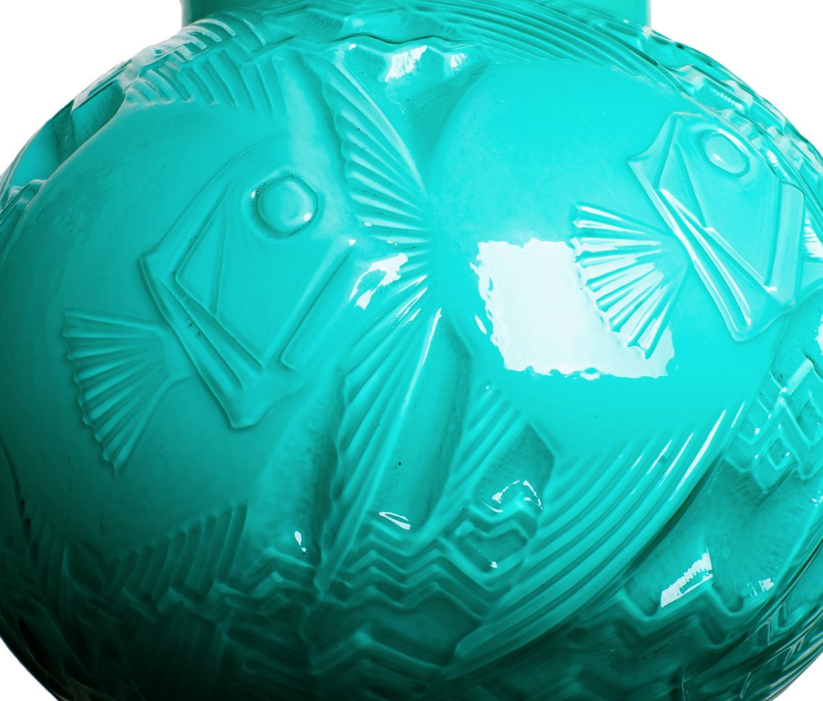 Rare paire de Vases aux Poissons par Pierre d'Avesn Art Deco 1925 -  Daum, Muller, Lalique-photo-4