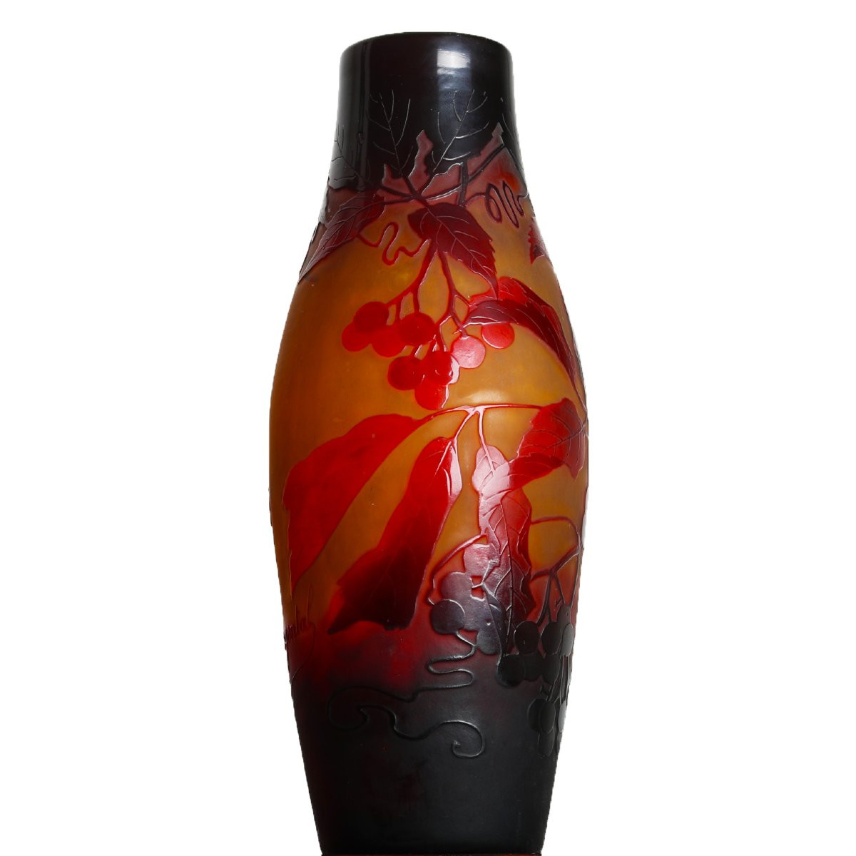 Pair Of Virginia Creeper Vases By Paul Nicolas d'Argental - Gallé, Daum, Delatte Art Nouveau 1920-photo-3