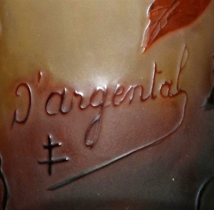 Pair Of Virginia Creeper Vases By Paul Nicolas d'Argental - Gallé, Daum, Delatte Art Nouveau 1920-photo-4