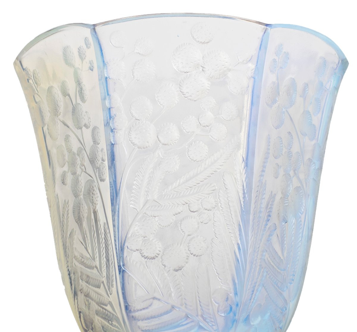 Opalescent Vase Mimosas Etling Art Deco 1930 Era Sabino, Daum, Lalique, d'Avesn, Muller-photo-2