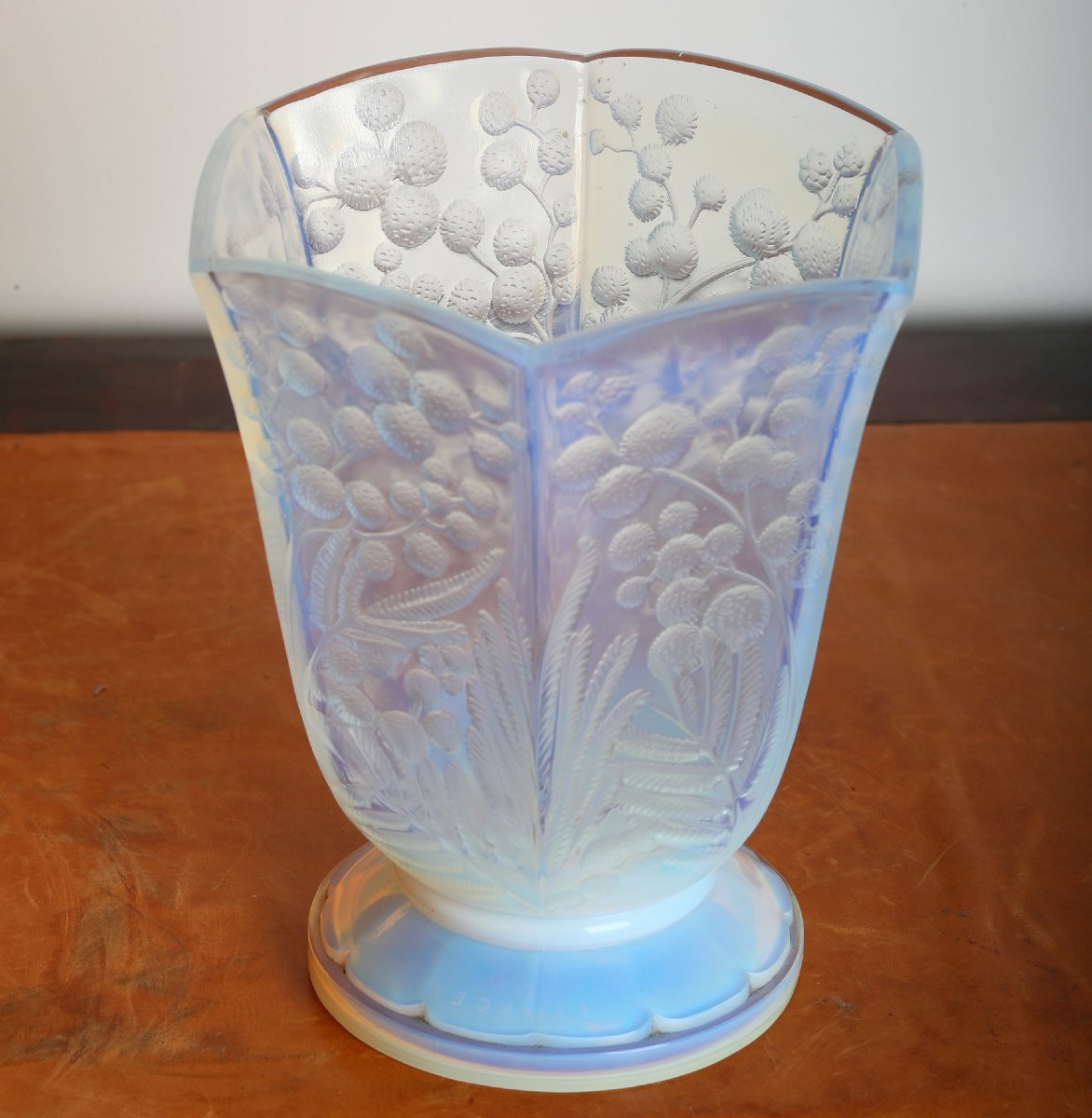 Opalescent Vase Mimosas Etling Art Deco 1930 Era Sabino, Daum, Lalique, d'Avesn, Muller-photo-3