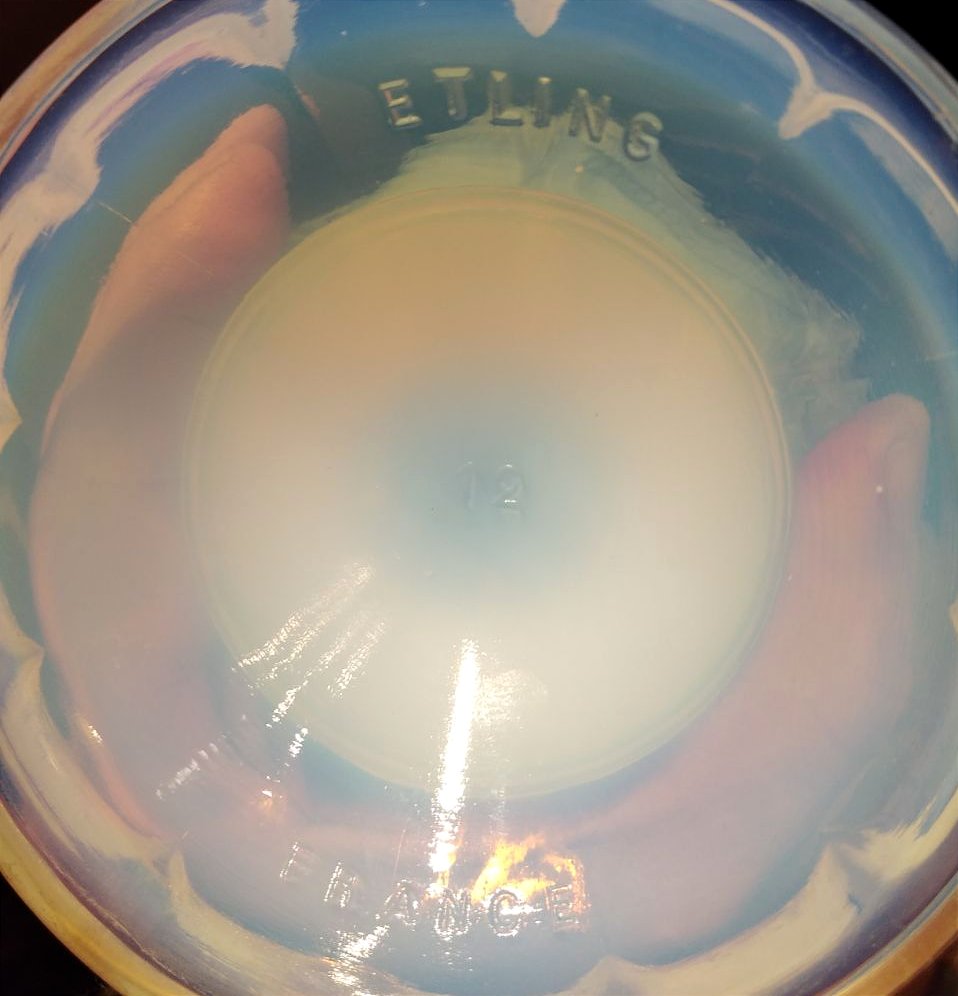 Opalescent Vase Mimosas Etling Art Deco 1930 Era Sabino, Daum, Lalique, d'Avesn, Muller-photo-4