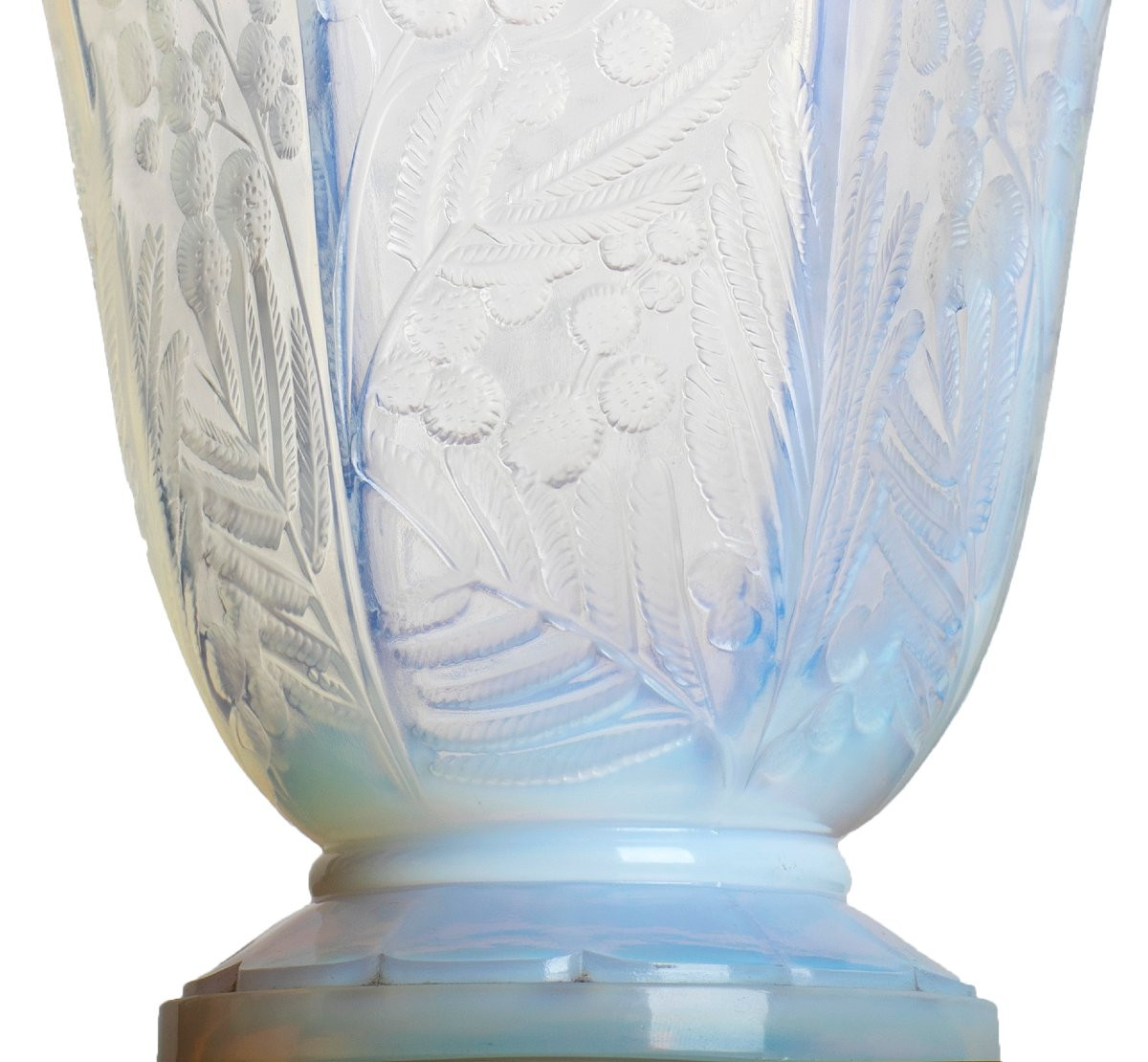 Opalescent Vase Mimosas Etling Art Deco 1930 Era Sabino, Daum, Lalique, d'Avesn, Muller-photo-2