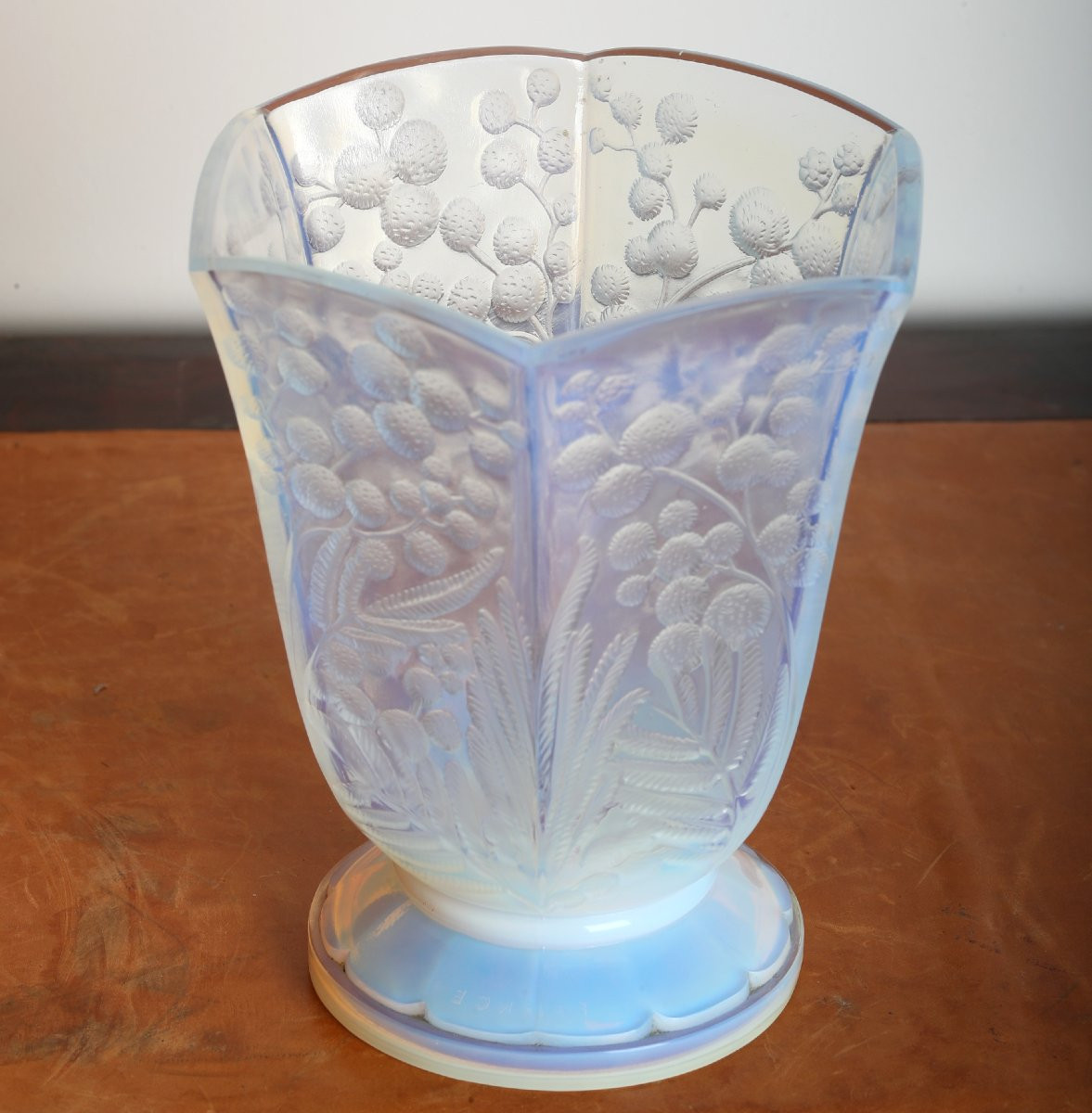 Opalescent Vase Mimosas Etling Art Deco 1930 Era Sabino, Daum, Lalique, d'Avesn, Muller-photo-4