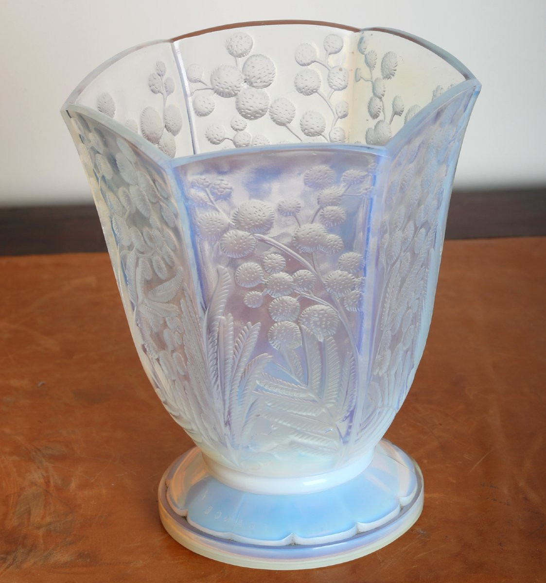 Opalescent Vase Mimosas Etling Art Deco 1930 Era Sabino, Daum, Lalique, d'Avesn, Muller-photo-5
