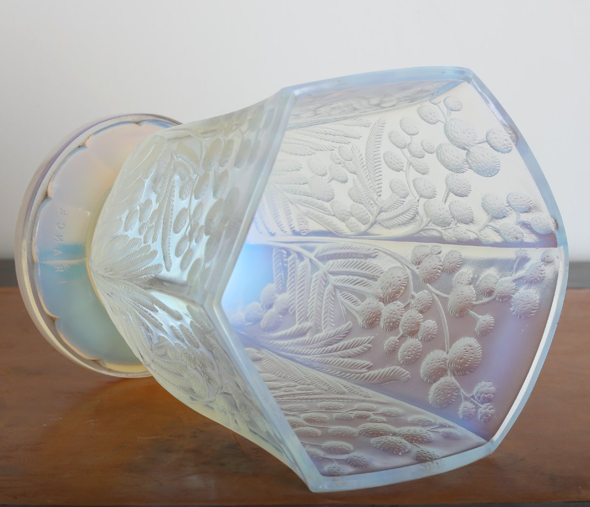 Opalescent Vase Mimosas Etling Art Deco 1930 Era Sabino, Daum, Lalique, d'Avesn, Muller-photo-6