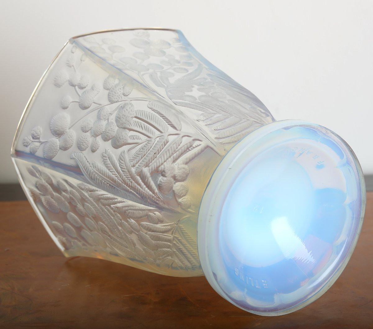 Opalescent Vase Mimosas Etling Art Deco 1930 Era Sabino, Daum, Lalique, d'Avesn, Muller-photo-7