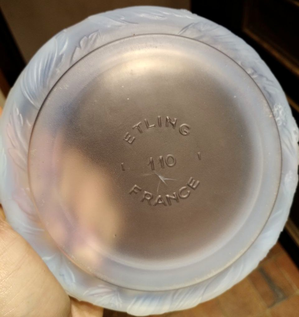 Bonbonnière Opalescente Framboises Etling Art Deco 1930 Era Sabino, Daum, Lalique, d'Avesn-photo-4