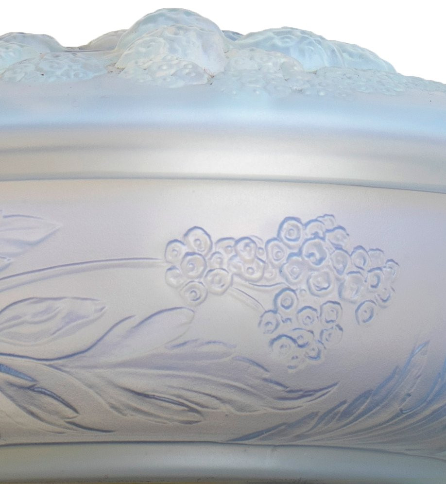 Bonbonnière Opalescente Framboises Etling Art Deco 1930 Era Sabino, Daum, Lalique, d'Avesn-photo-5