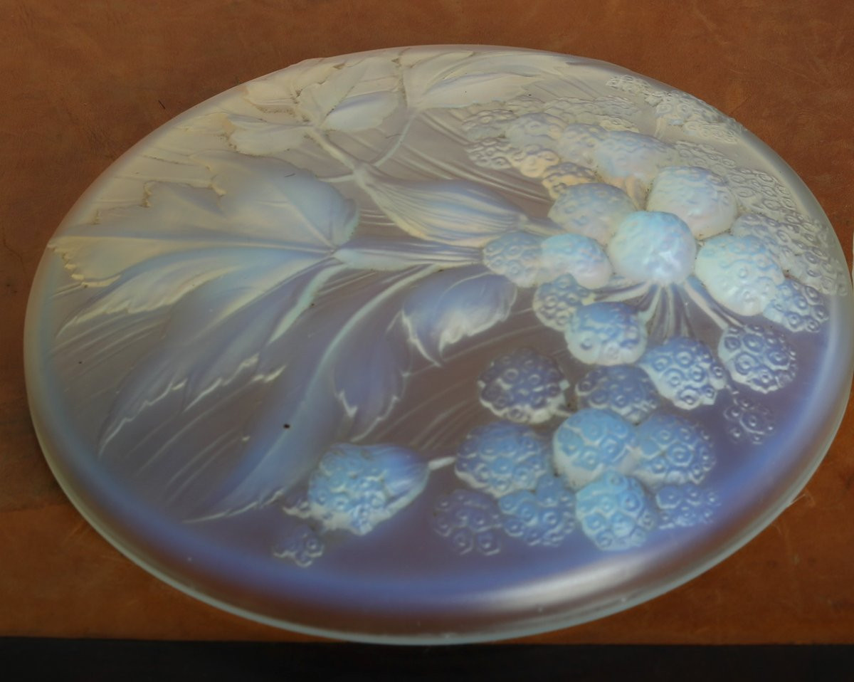 Bonbonnière Opalescente Framboises Etling Art Deco 1930 Era Sabino, Daum, Lalique, d'Avesn-photo-6