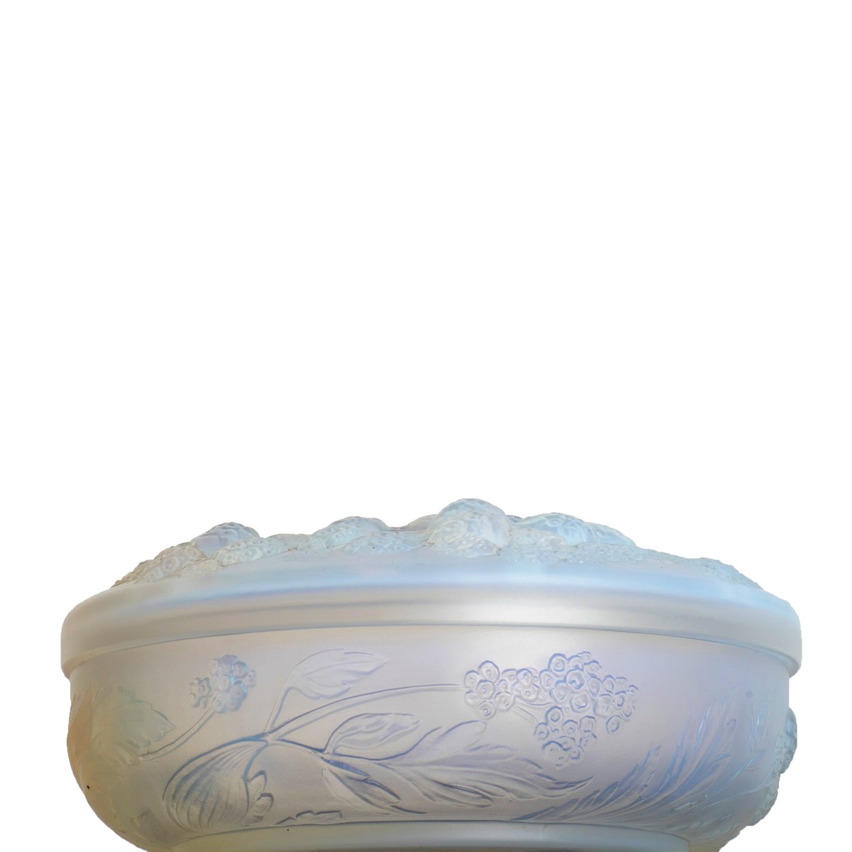 Bonbonnière Opalescente Framboises Etling Art Deco 1930 Era Sabino, Daum, Lalique, d'Avesn