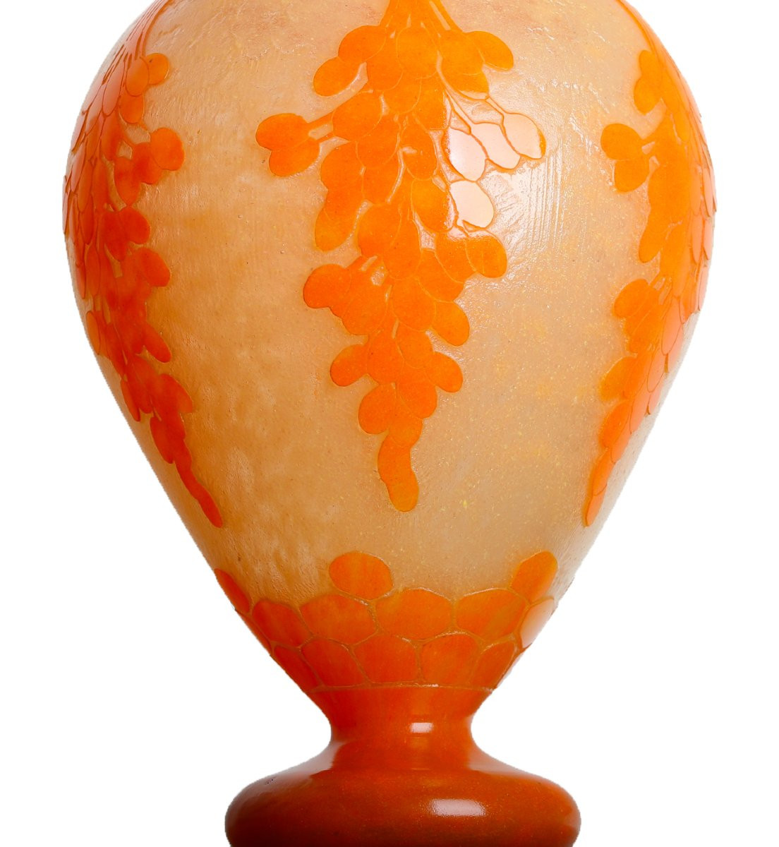 "dattiers" Vase 12,2" Le Verre Français Charles Schneider Circa 1918-1921 Era Daum, Muller-photo-3