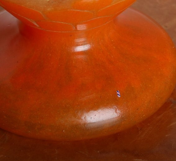 "dattiers" Vase 12,2" Le Verre Français Charles Schneider Circa 1918-1921 Era Daum, Muller-photo-3