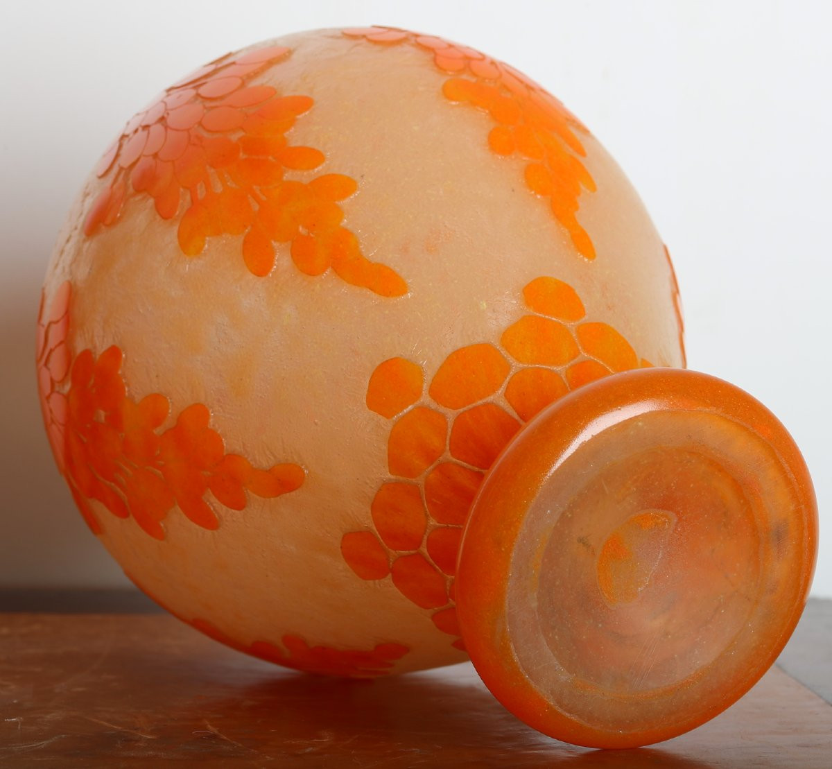 "dattiers" Vase 12,2" Le Verre Français Charles Schneider Circa 1918-1921 Era Daum, Muller-photo-5