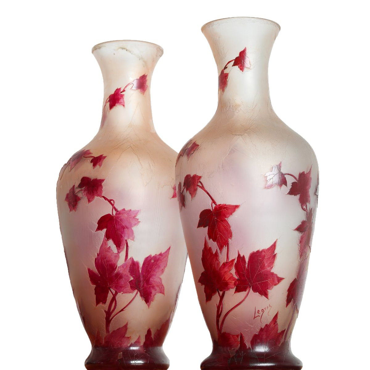 Paire de Vases 1910 Rubis 44 Cm Par François-Théodore Legras (1839-1916) - Art Nouveau era Daum-photo-4