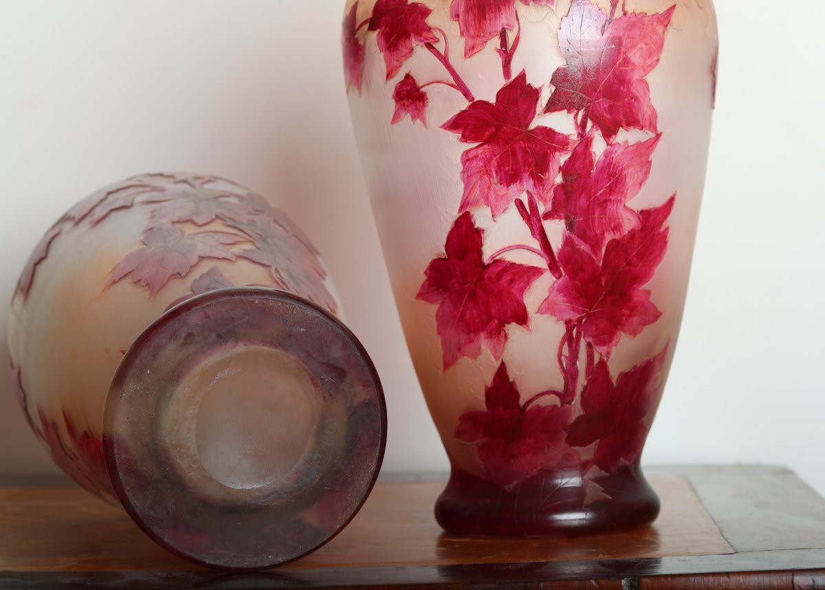 Paire de Vases 1910 Rubis 44 Cm Par François-Théodore Legras (1839-1916) - Art Nouveau era Daum-photo-6