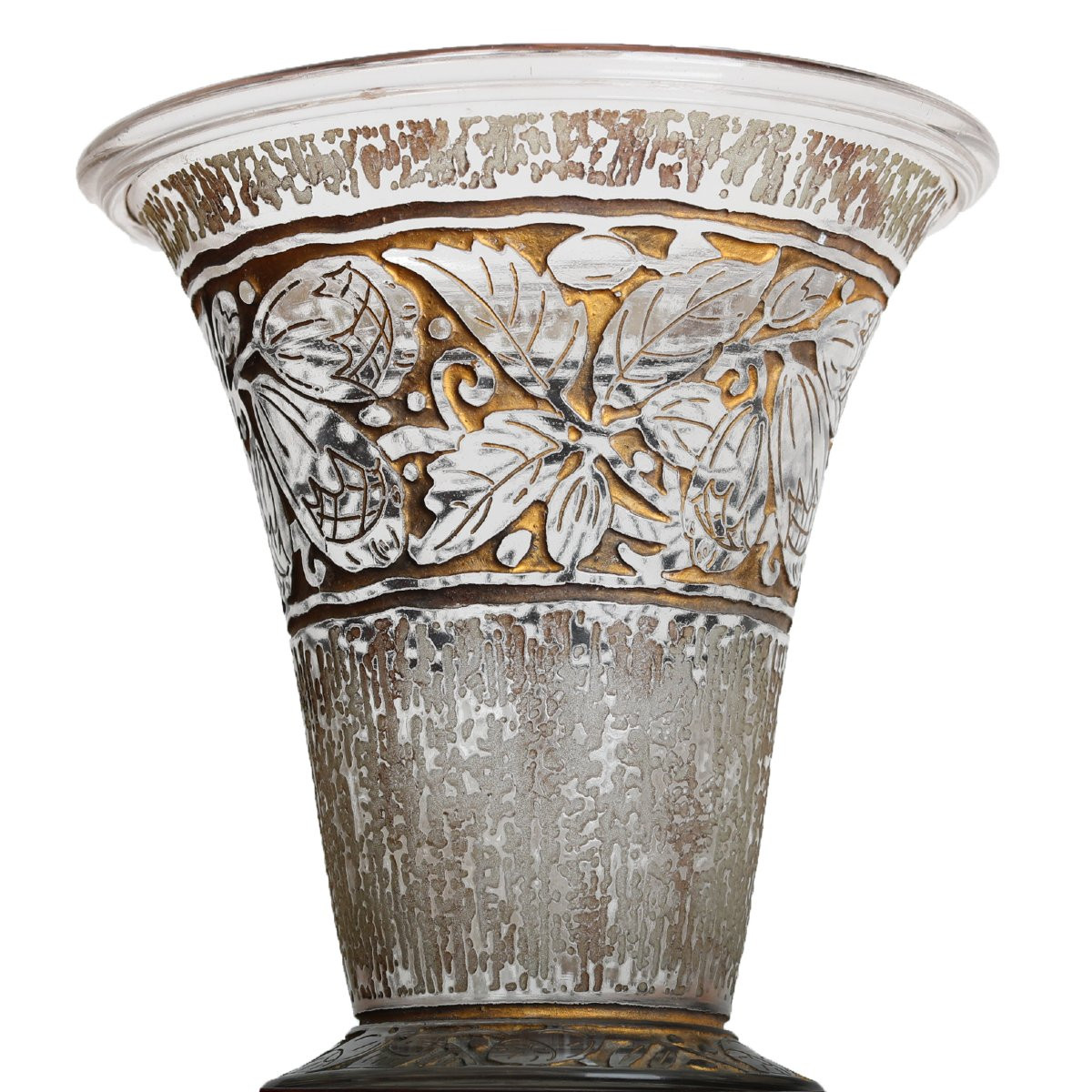 Rare Daum Nancy Vase Engraved By Gallé, Schneider, Muller, Lalique, Art Deco 1923-1925-photo-1
