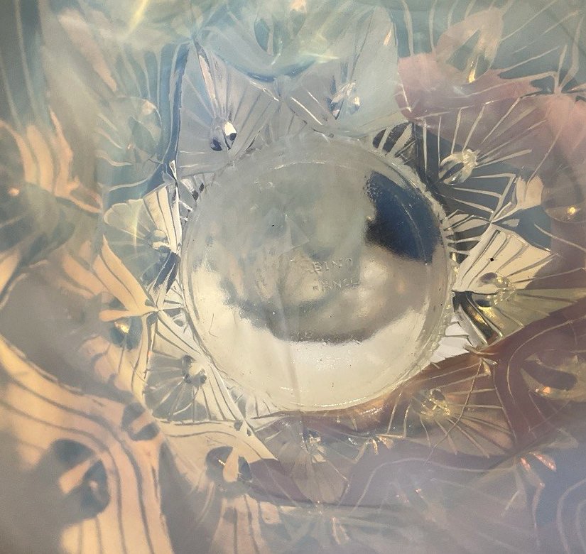 Paire Vases opalescents 32 Cabochons Sabino 1878-1961 Art Deco 1930 Era Daum, Lalique, d'Avesn -photo-7