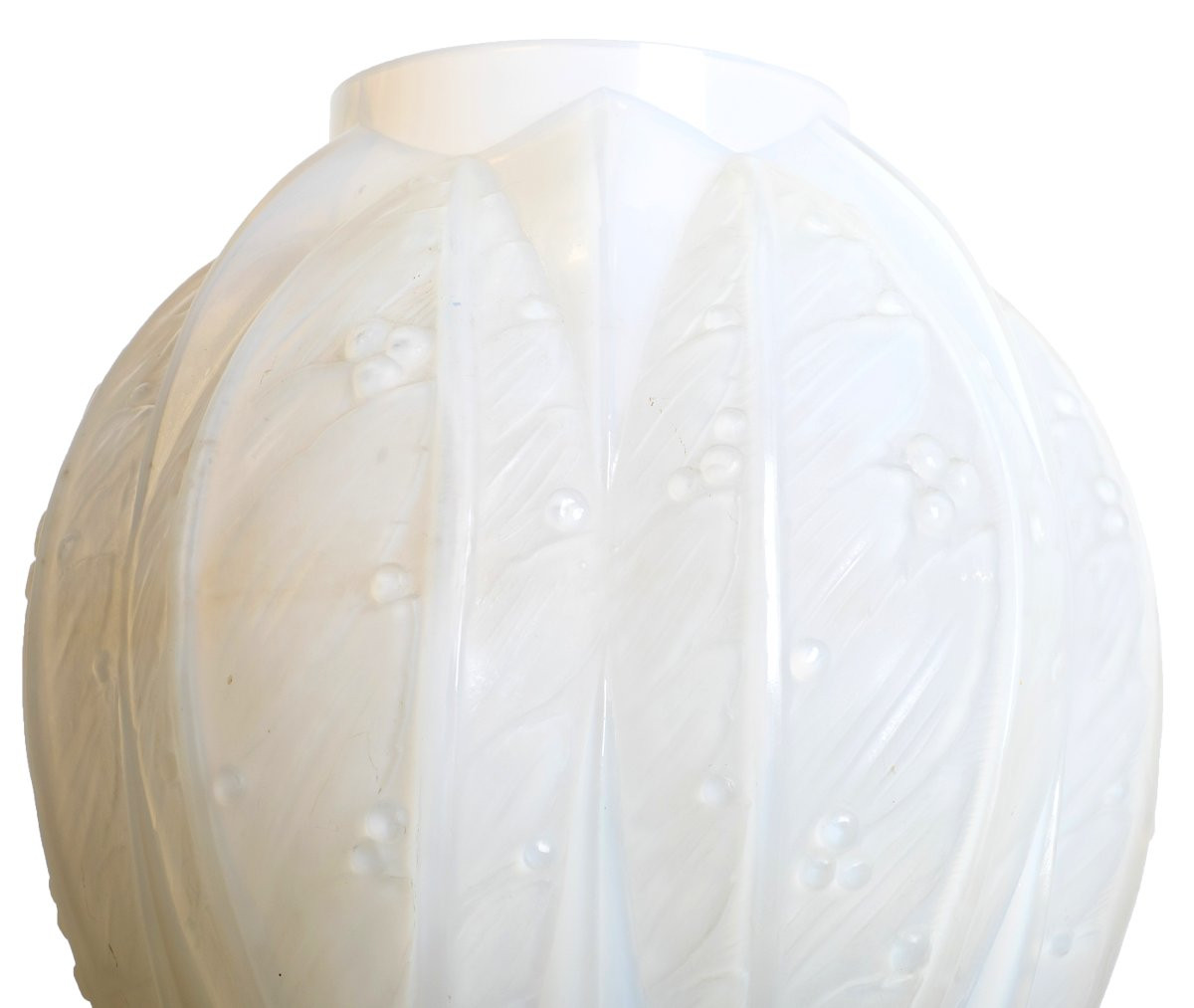 Opalescent Laurel Vase By Verlys Art Deco, 1930s, Era Daum, Gallé, d'Argental, Schneider-photo-2