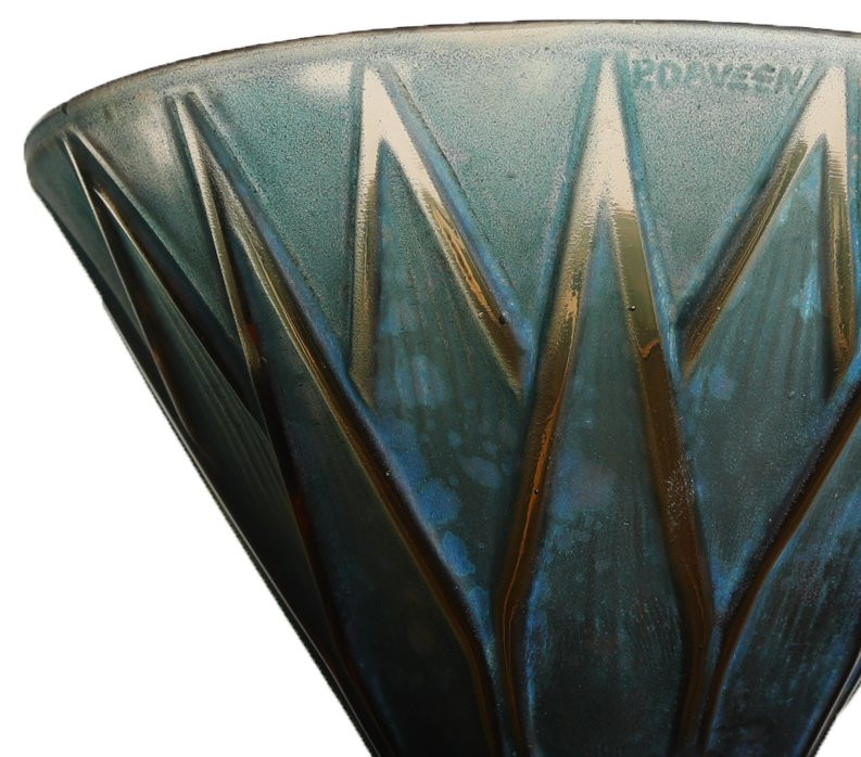 Coupe feuilles stylisées par Pierre d'Avesn Art Deco 1930 - Daum, Muller, Lalique -photo-2