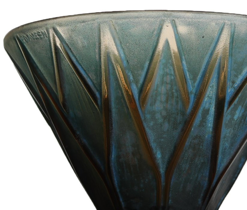 Coupe feuilles stylisées par Pierre d'Avesn Art Deco 1930 - Daum, Muller, Lalique -photo-1