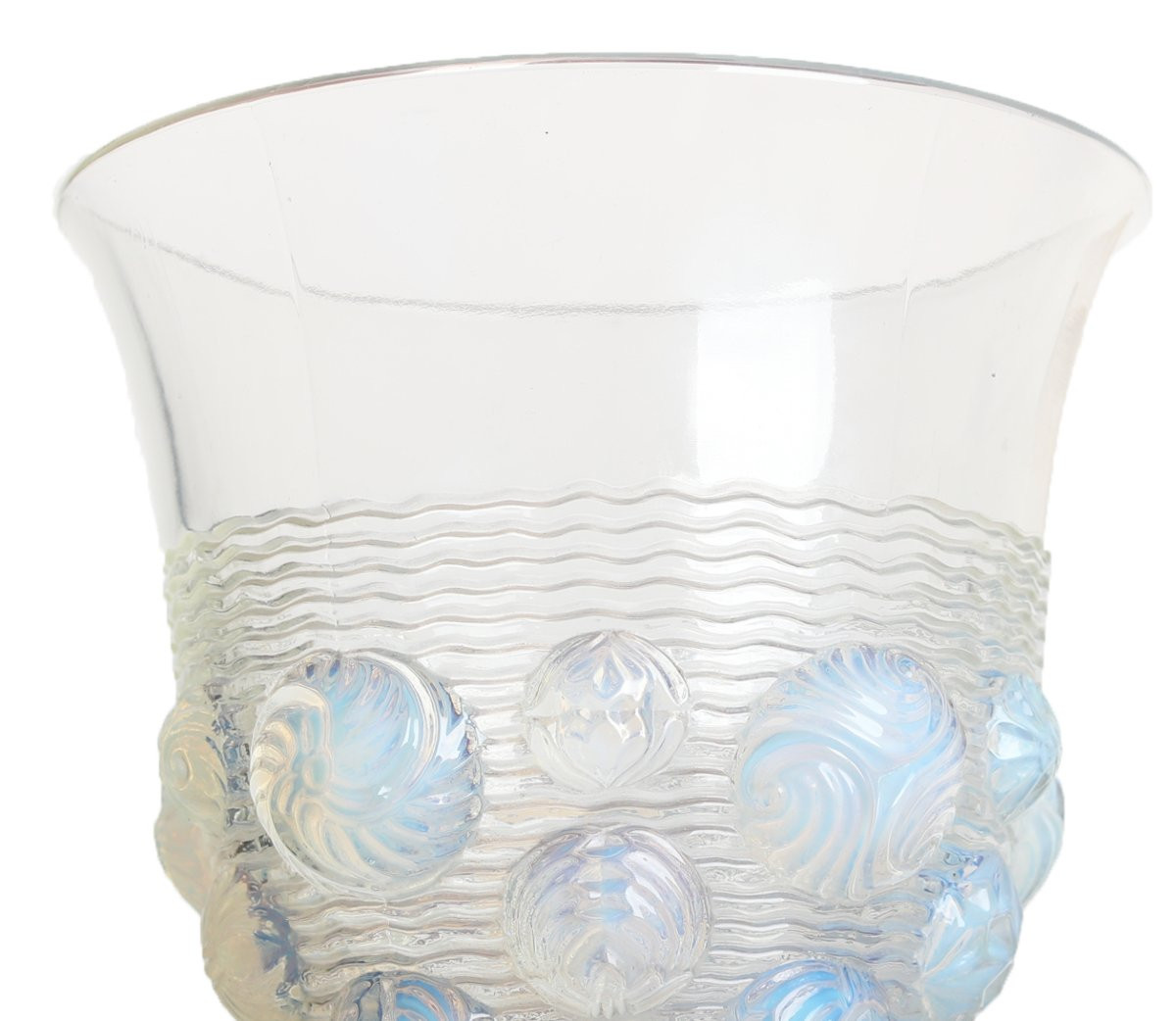 Vase Aux Coquillages opalescent Par Verlys Art Deco 1930 Era Daum, Gallé, d'Argental, Schneider-photo-2