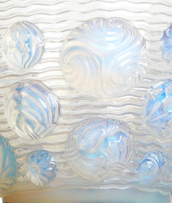 Vase Aux Coquillages opalescent Par Verlys Art Deco 1930 Era Daum, Gallé, d'Argental, Schneider-photo-3