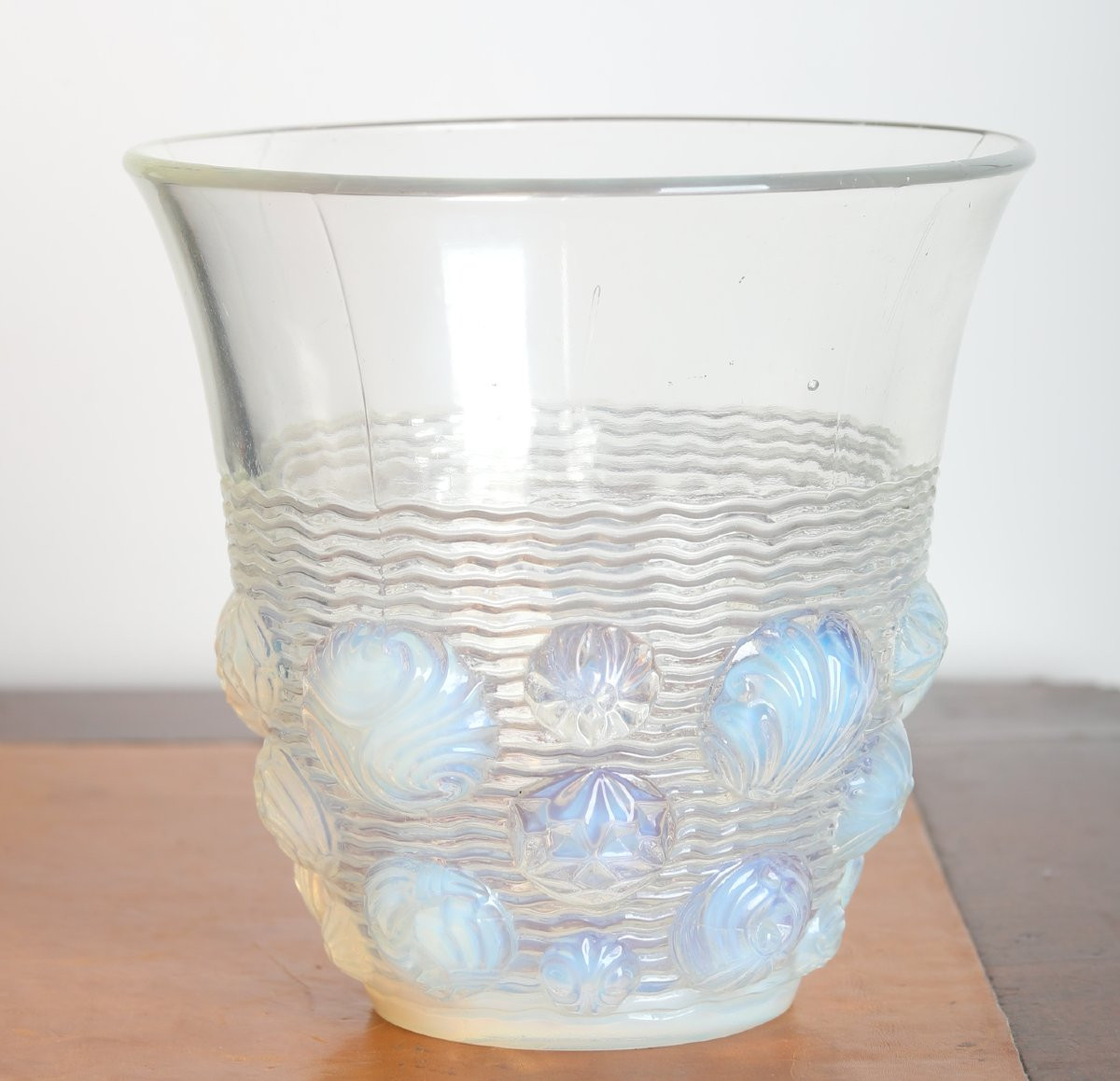 Vase Aux Coquillages opalescent Par Verlys Art Deco 1930 Era Daum, Gallé, d'Argental, Schneider-photo-4