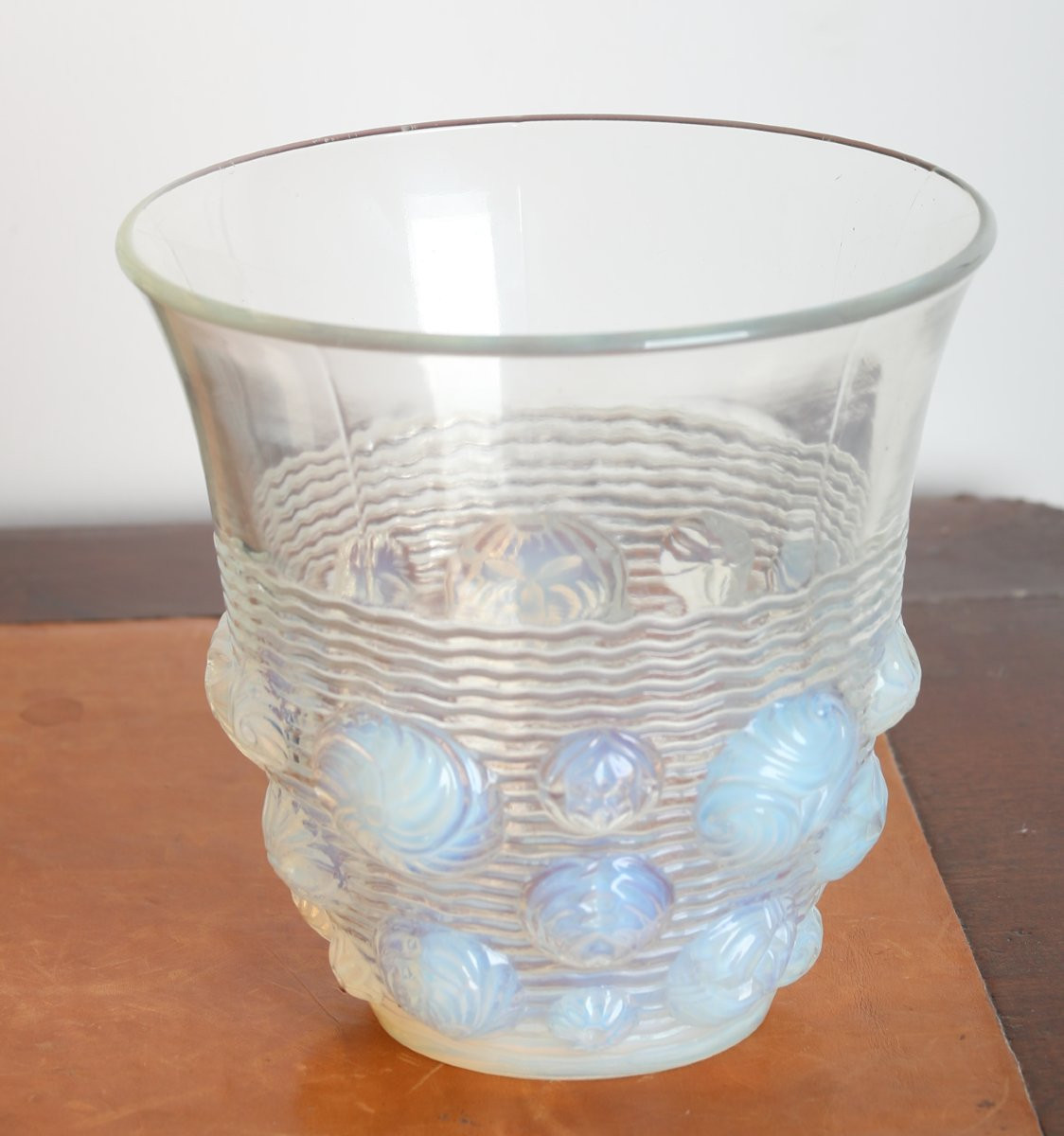 Vase Aux Coquillages opalescent Par Verlys Art Deco 1930 Era Daum, Gallé, d'Argental, Schneider-photo-6