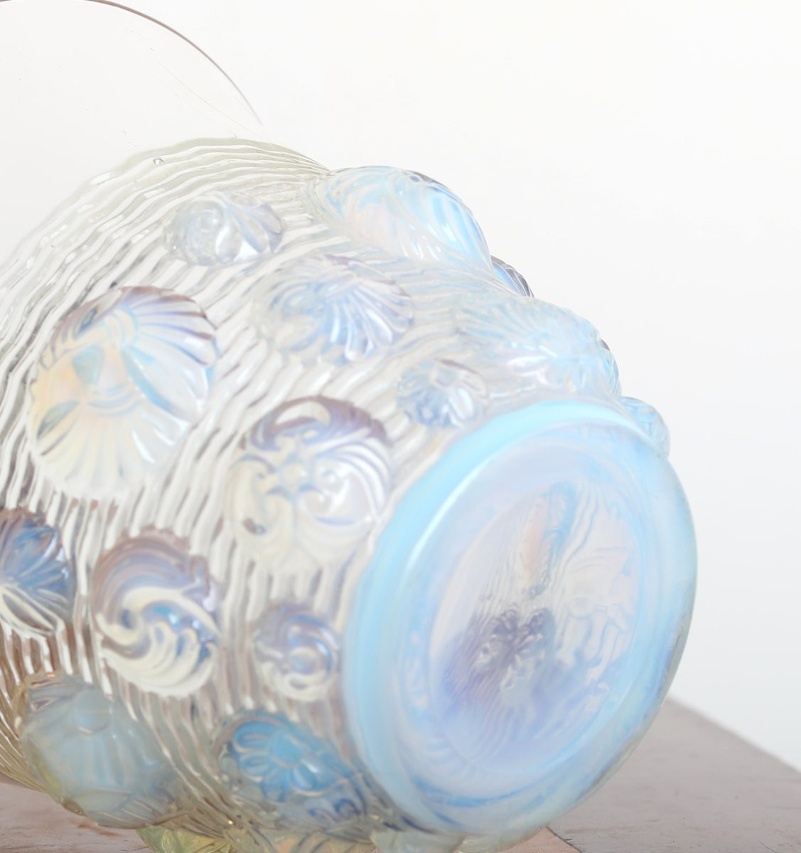 Vase Aux Coquillages opalescent Par Verlys Art Deco 1930 Era Daum, Gallé, d'Argental, Schneider-photo-7