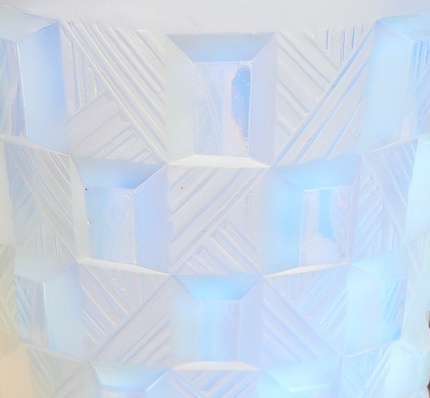 Vase rond aux damiers par Sabino 1878-1961 Art Deco 1930 Era Daum, Lalique, d'Avesn, Muller-photo-1