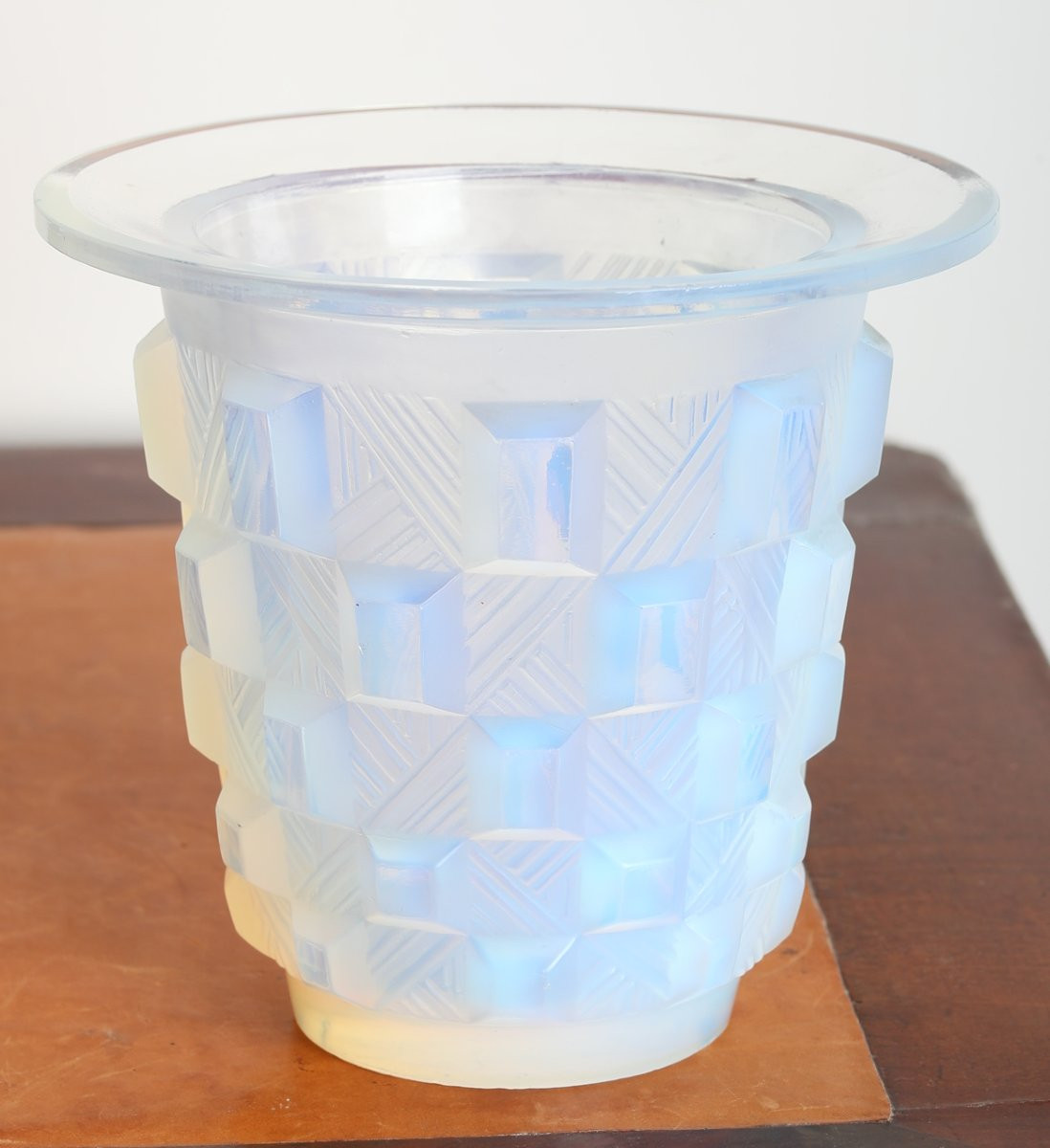 Vase rond aux damiers par Sabino 1878-1961 Art Deco 1930 Era Daum, Lalique, d'Avesn, Muller-photo-4