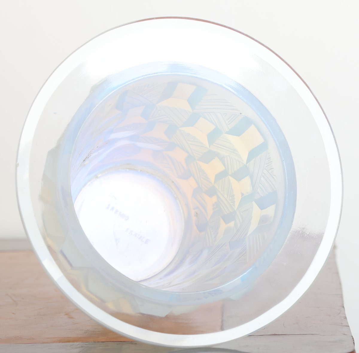 Vase rond aux damiers par Sabino 1878-1961 Art Deco 1930 Era Daum, Lalique, d'Avesn, Muller-photo-7