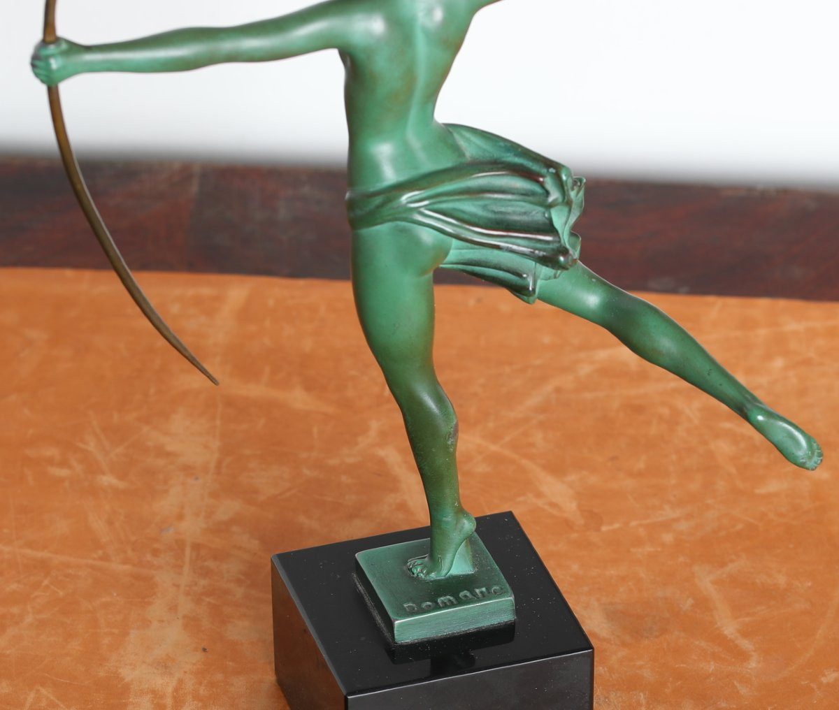 Atalante Sculpture 12,6" By Demarco, Diana Huntress By Max Le Verrier - 1928 Art Deco -photo-6