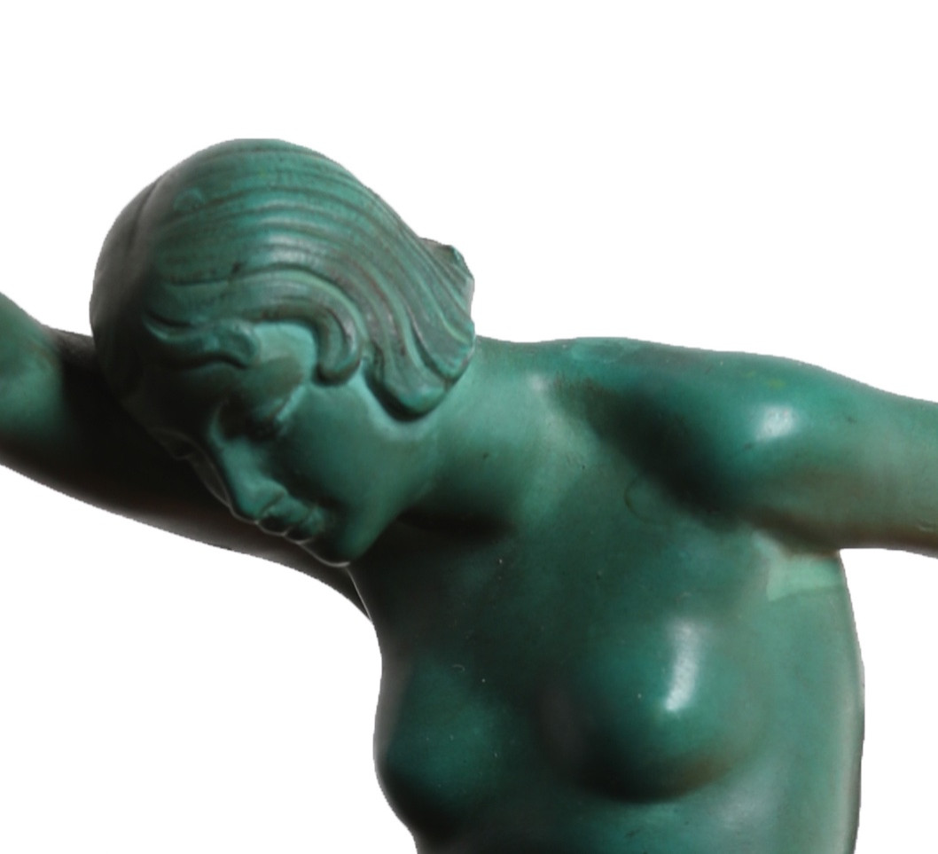 Sculpture Danseuse Aux Boules By Marcel Bouraine Denis Max Le Verrier Art Deco 1920-photo-3